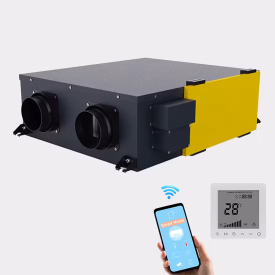 Система HVAC Потолочный тип Erv Hrv Подача свежего воздуха Очистительная машина Вентиляционное устройство Малошумный фильтр Центробежный механический вентилятор